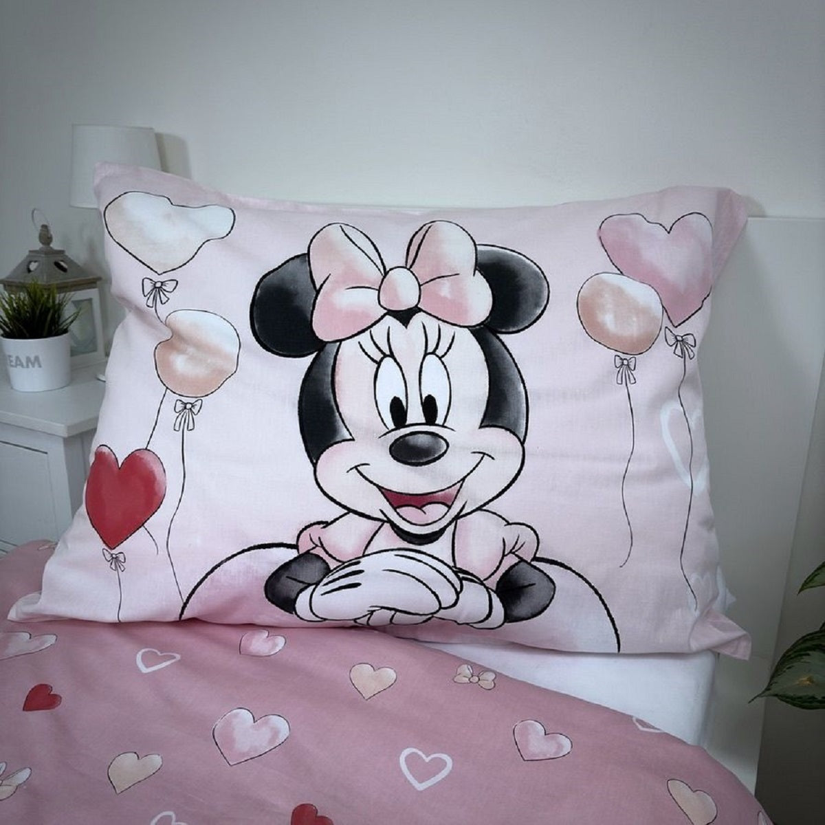 Disney Minnie Mouse Design Kuschelige Bettwäsche Baumwolle, 140x200 cm & 70x90 cm