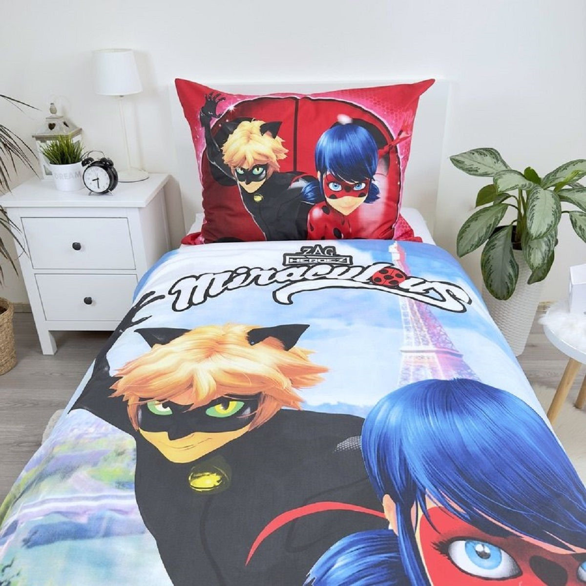 Miraculous Ladybug Design Kuschelige Bettwäsche Baumwolle, 140x200 cm & 70x90 cm