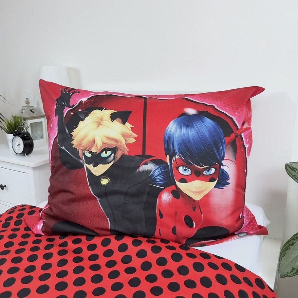 Miraculous Ladybug Design Kuschelige Bettwäsche Baumwolle, 140x200 cm & 70x90 cm