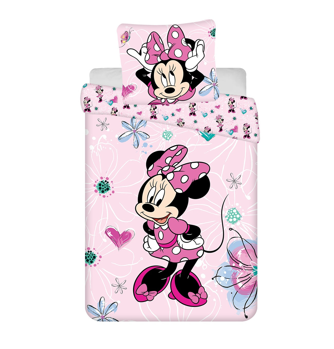 Disney Minnie Mouse Design Kuschelige Bettwäsche Baumwolle, 160x200 cm & 70x80 cm