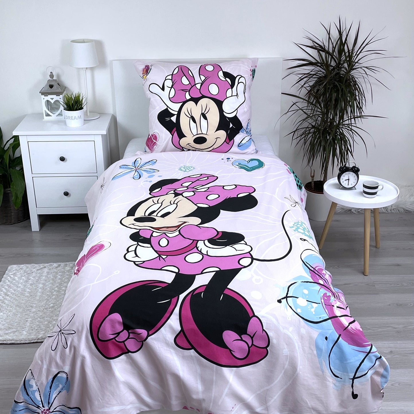 Disney Minnie Mouse Design Kuschelige Bettwäsche Baumwolle, 160x200 cm & 70x80 cm
