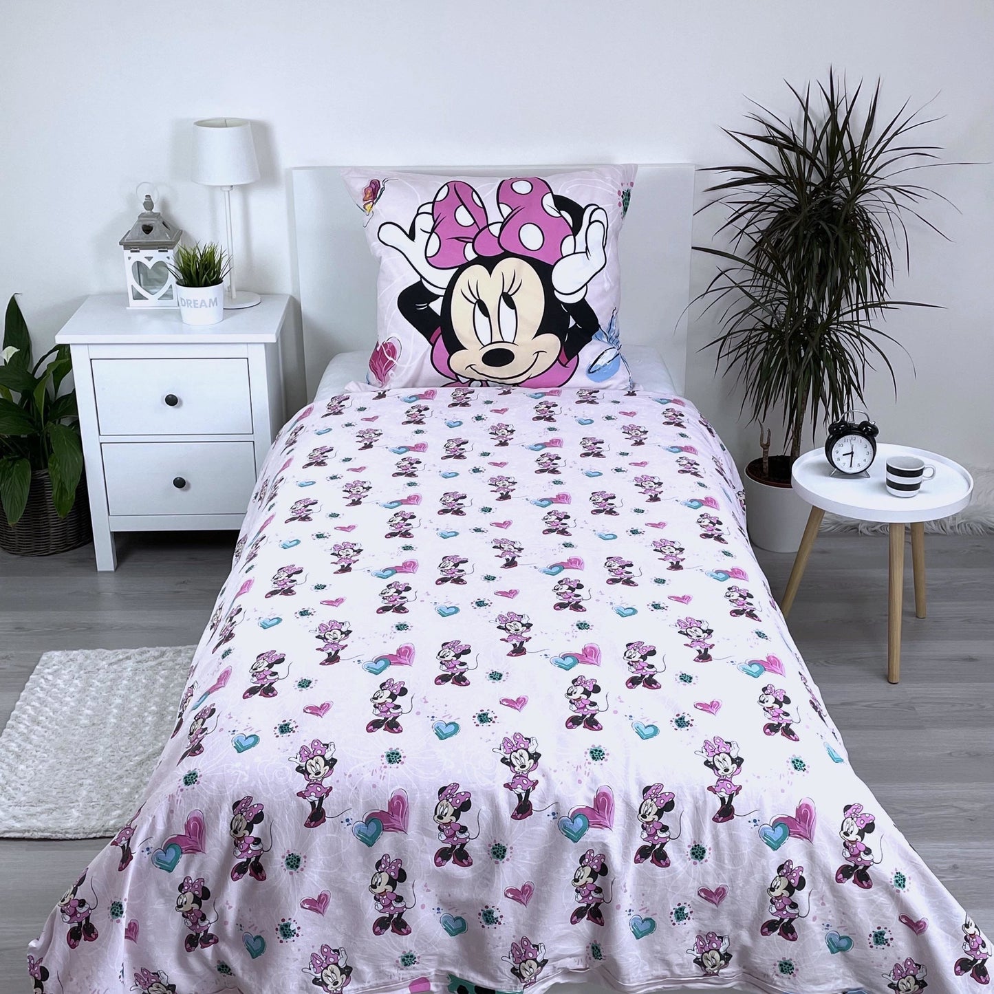 Disney Minnie Mouse Design Kuschelige Bettwäsche Baumwolle, 160x200 cm & 70x80 cm