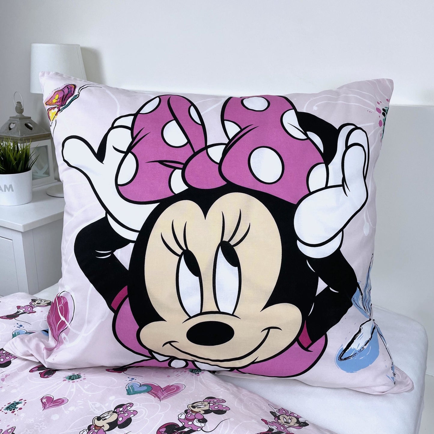 Disney Minnie Mouse Design Kuschelige Bettwäsche Baumwolle, 160x200 cm & 70x80 cm