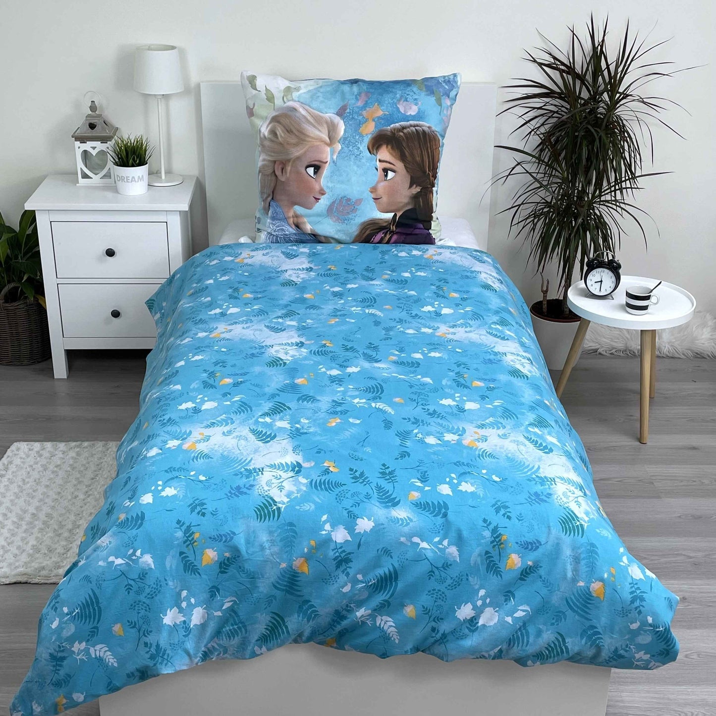 Disney Frozen Baumwolle Bettwäsche - Bettbezug 160x200 cm & Kissenbezug 70x80 cm
