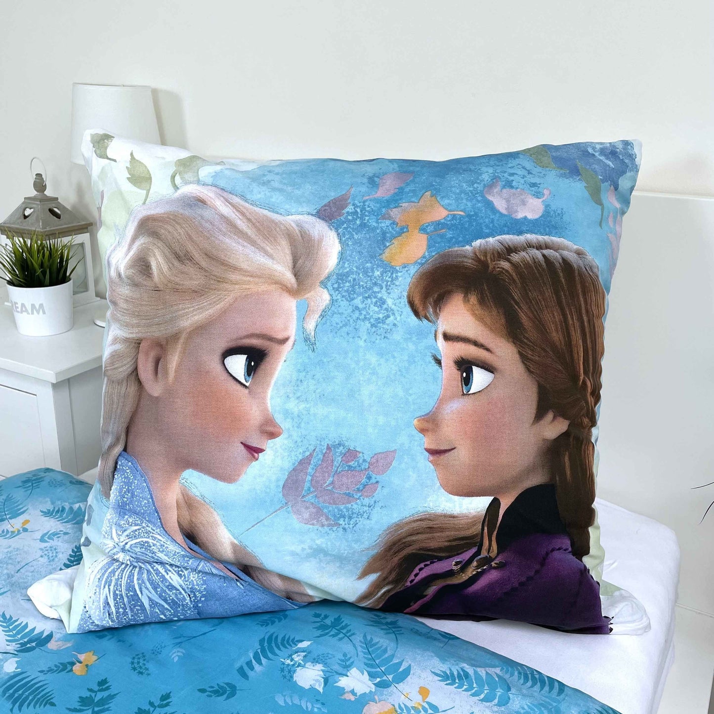 Disney Frozen Baumwolle Bettwäsche - Bettbezug 160x200 cm & Kissenbezug 70x80 cm