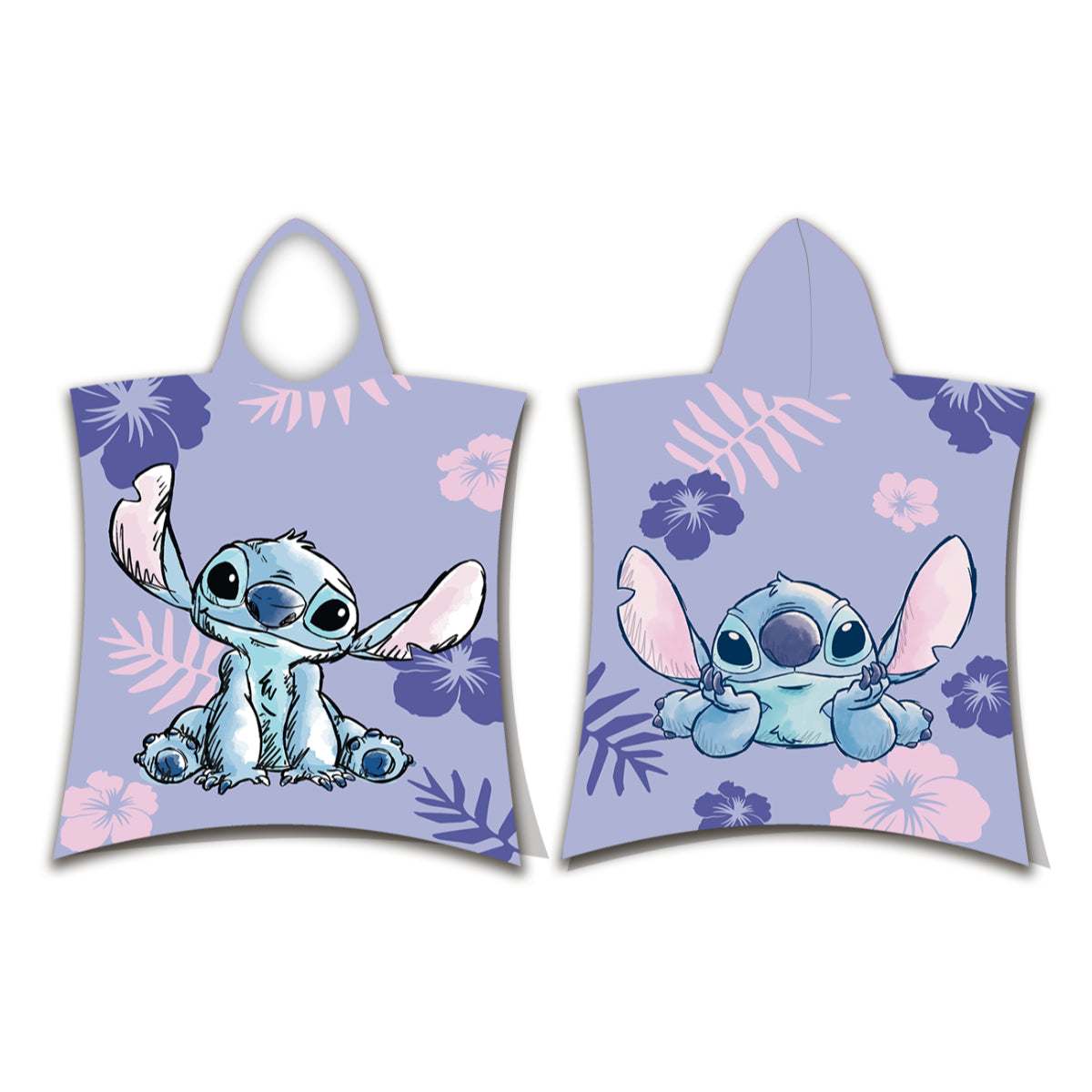 Lilo & Stitch Badeponcho 50 × 115 cm aus Baumwolle Badetuch mit Kapuze