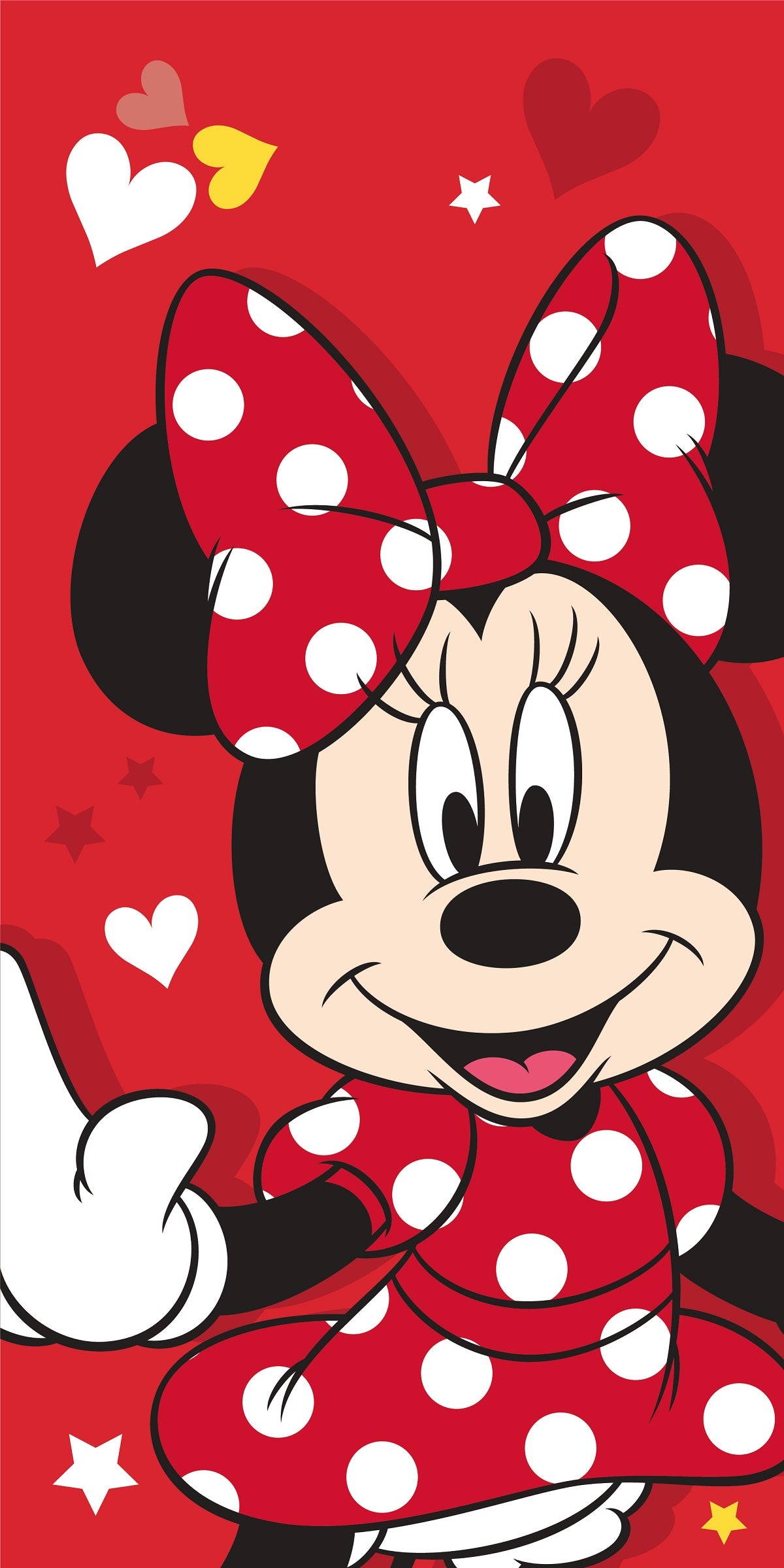 Disney Minnie Mouse Baumwolle Strandtuch Frottee Badetuch mit Premium Druck, 70x140 cm