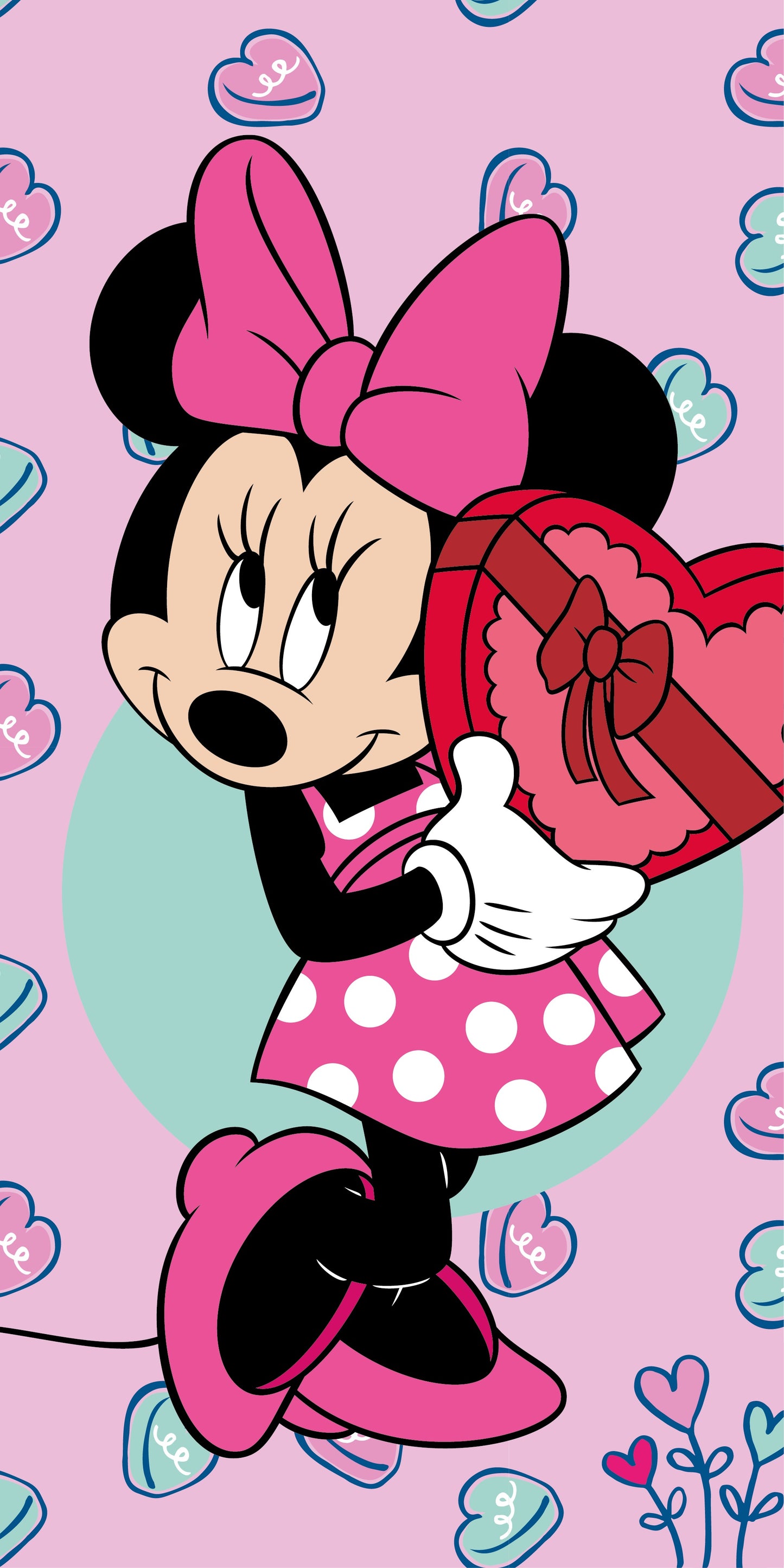 Disney Minnie Mouse Baumwolle Strandtuch Frottee Badetuch mit Premium Druck, 70x140 cm