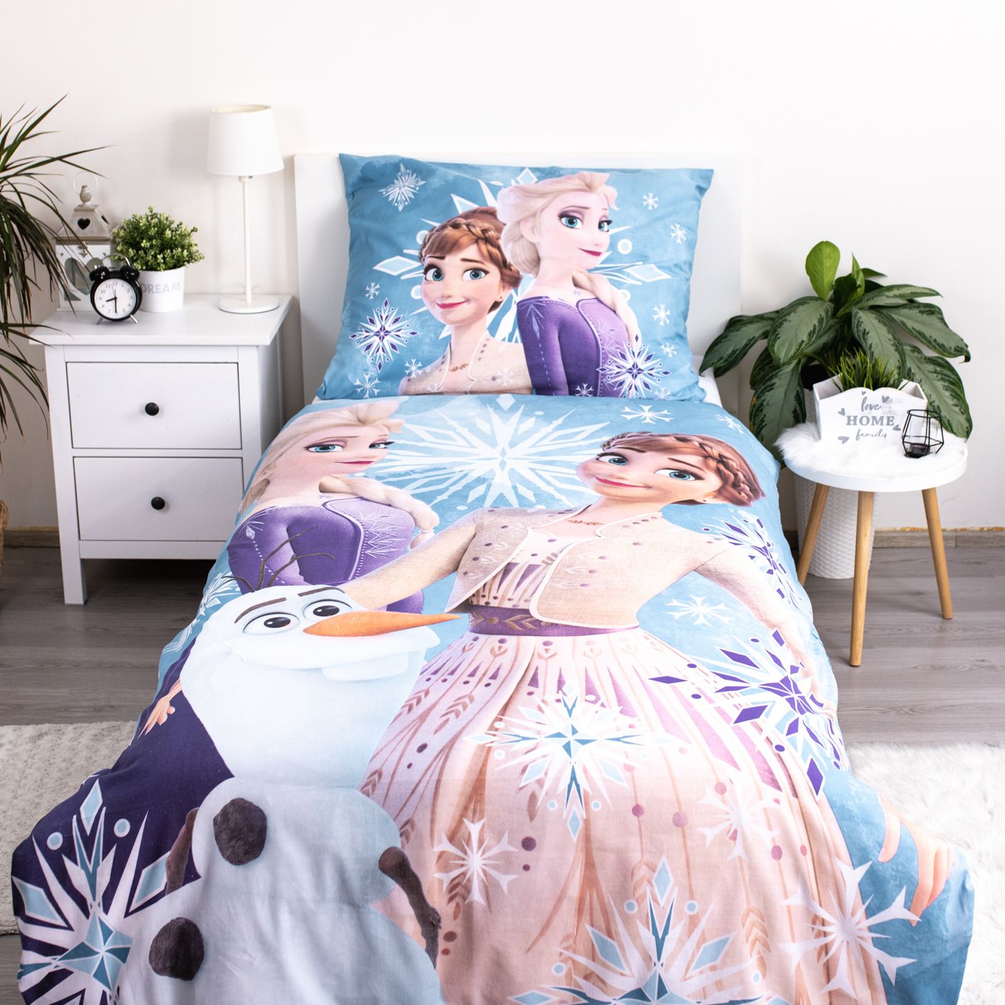 Disney Frozen Baumwolle Bettwäsche Bettbezug 140x200 cm & Kissenbezug 70x90 cm