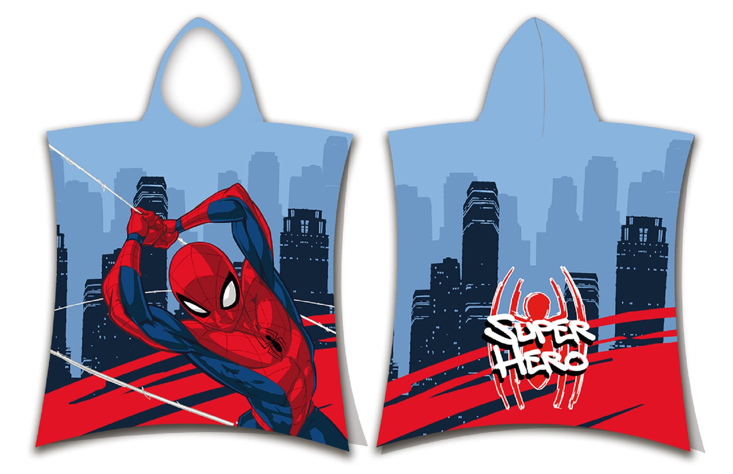 Spiderman Badeponcho für Kinder Hochwertiger Frottee aus 100 % Baumwolle