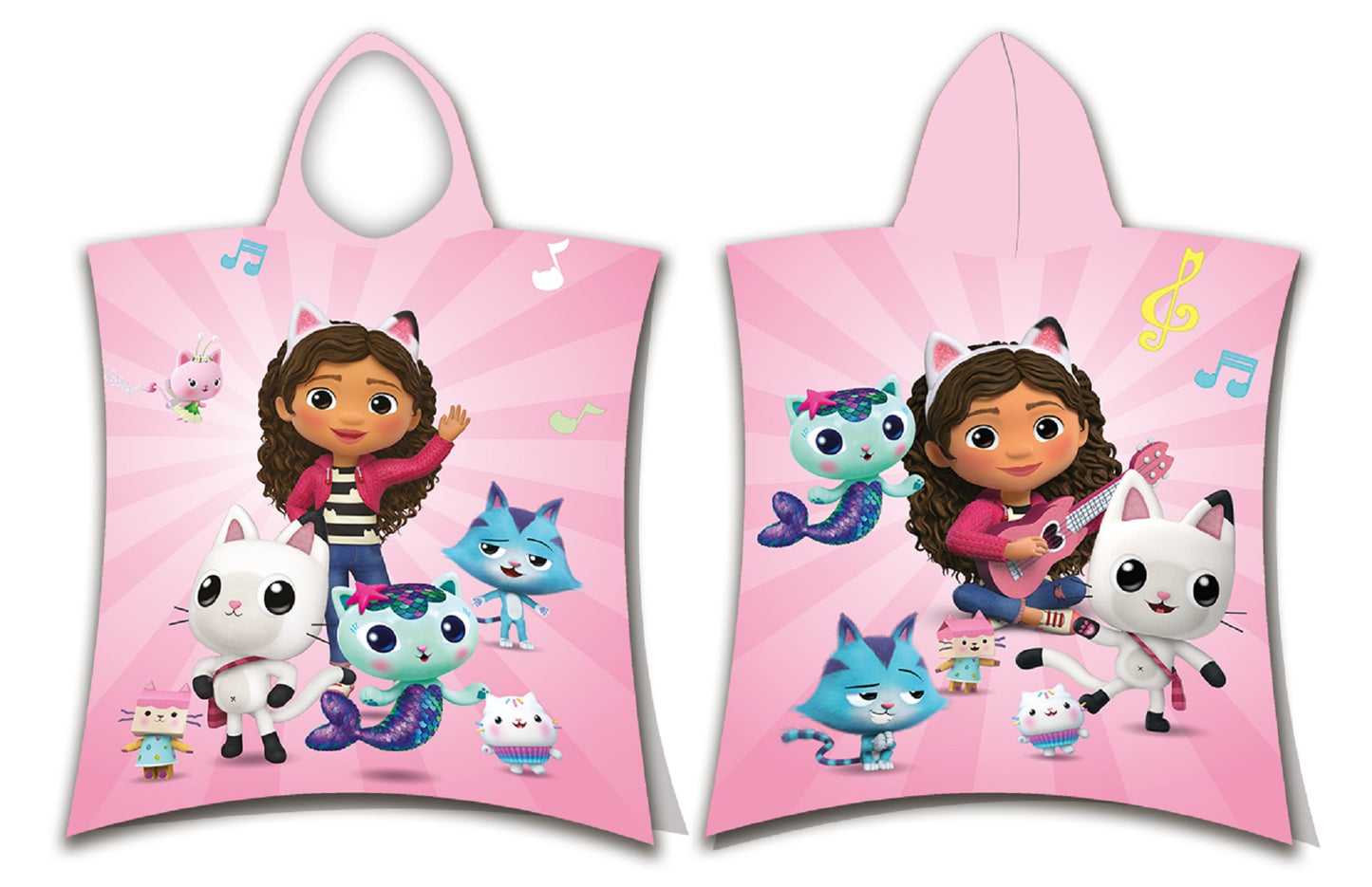 Gabby's Dollhouse Badeponcho für Kinder Hochwertiger Frottee aus 100 % Baumwolle