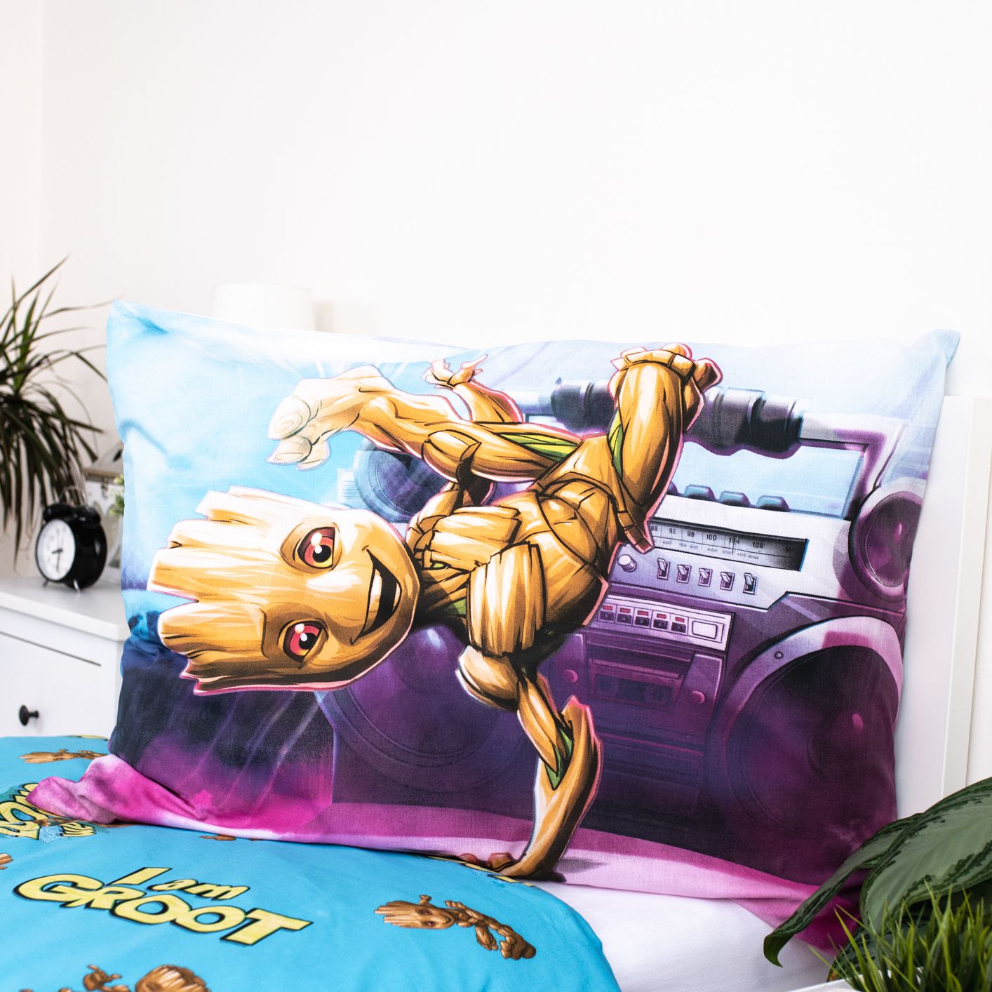 I am Groot Baumwolle Bettwäsche Bettbezug 140x200 cm & Kissenbezug 70x90 cm