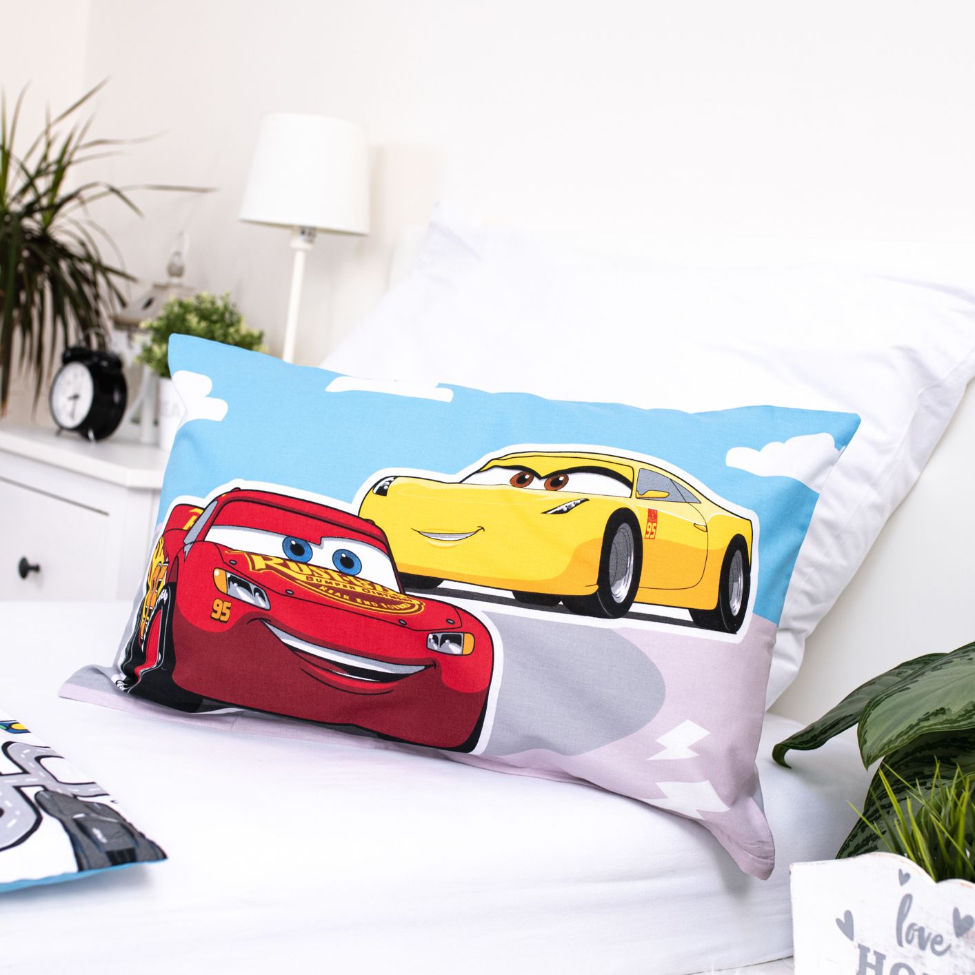 Disney Cars Design Kuschelige Bettwäsche Baumwolle, 135x100 cm & 40x60 cm