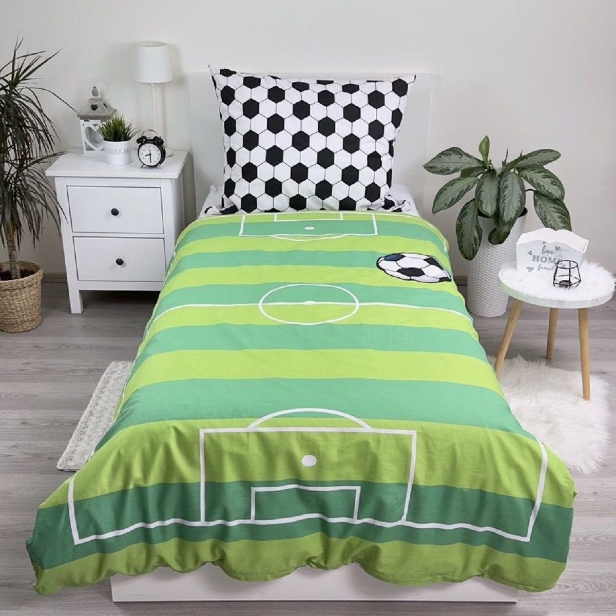 Football Baumwolle Bettwäsche – Bettbezug 140x200 cm & Kissenbezug 70x90 cm