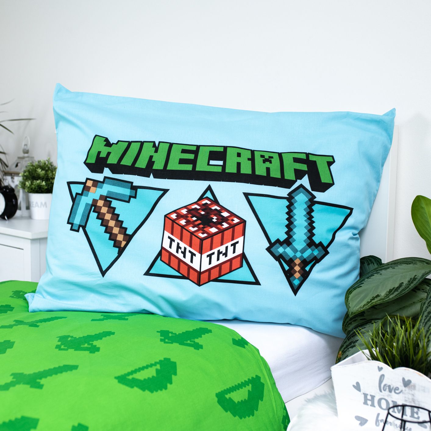 Minecraft Design Kuschelige Bettwäsche Baumwolle, 140x200 cm & 70x90 cm