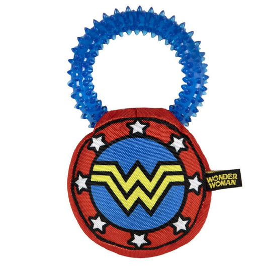 Wonder Woman Hundespielzeug – Beißring mit Quietscher & Zahnfleischmassage
