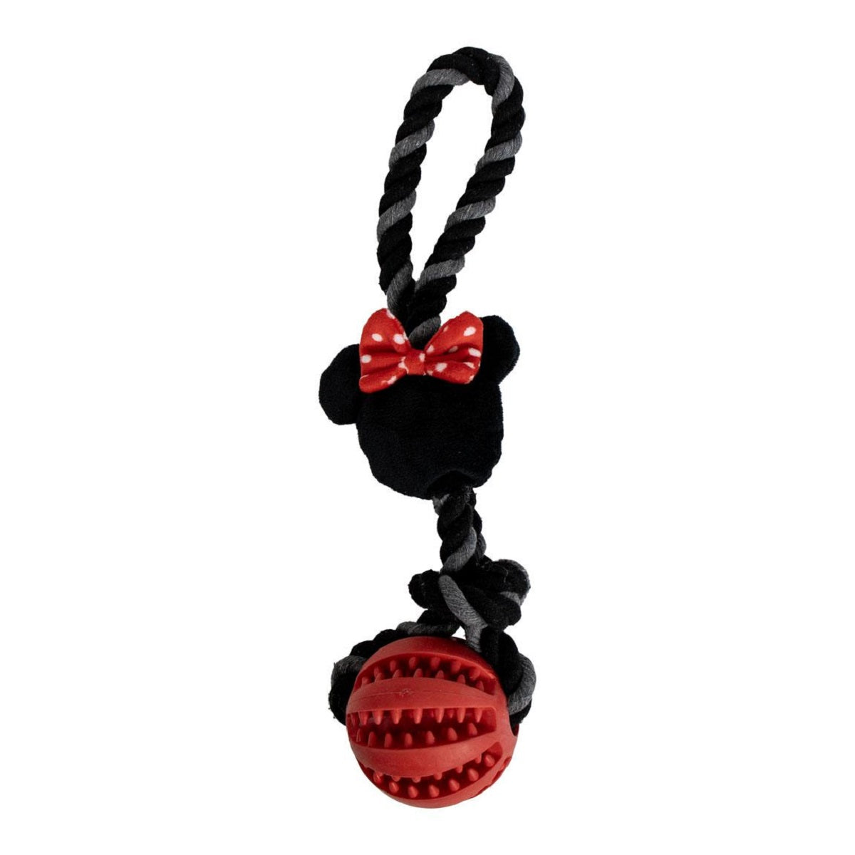 Disney Minnie Mouse Ballspielzeug für Hunde – Mit Seil zum Werfen & Zerren