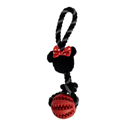 Disney Minnie Mouse Ballspielzeug für Hunde – Mit Seil zum Werfen & Zerren