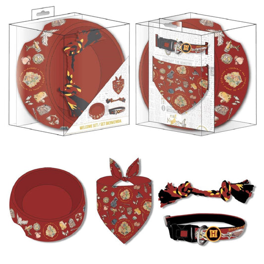 Harry Potter Hunde-Willkommensset – 4-teilig mit Napf, Halsband & Zubehör