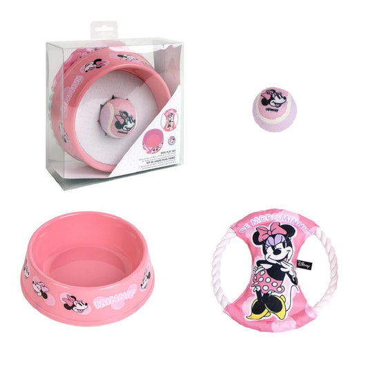 Disney Minnie Mouse Hunde-Set – 3-teilig mit Napf, Spielzeug & Ball