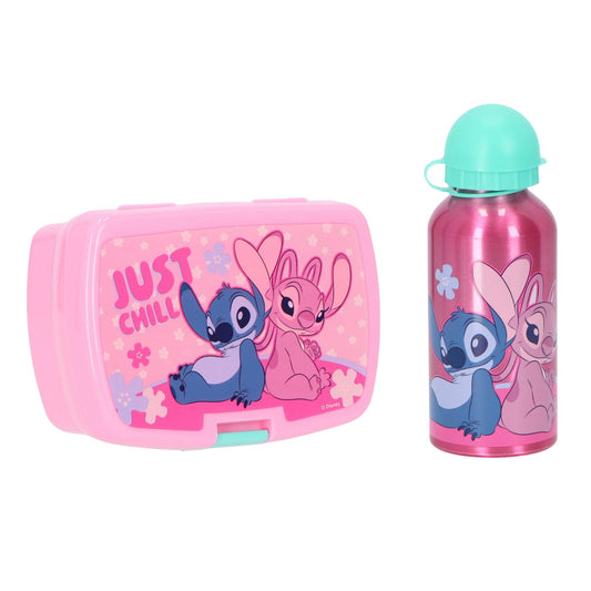 Lilo & Stitch Lunchpaket mit Lunchbox und 400 ml Trinkflasche für Schule Büro Ausflug
