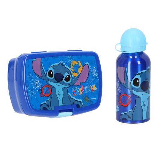 Lilo & Stitch Lunchbox Set mit 400 ml Flasche ideal für Kindergarten Schule Freizeit