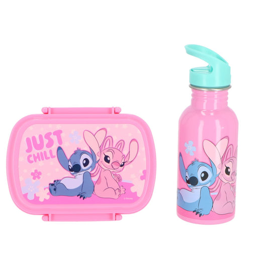 Lilo & Stitch Lunchpaket mit Lunchbox und 500 ml Trinkflasche aus Edelstahl für Schule