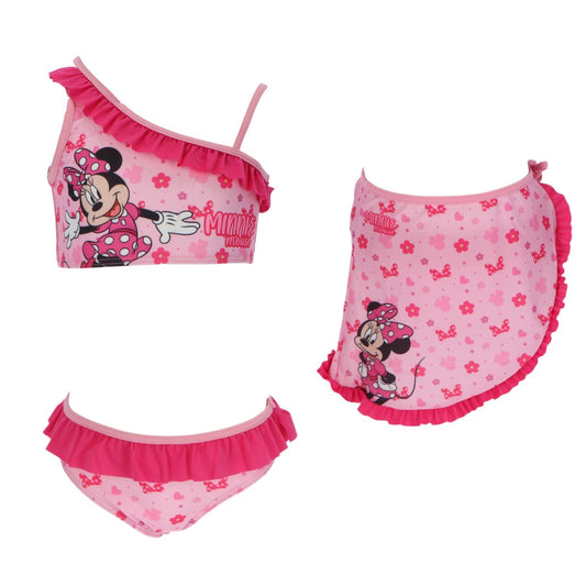 Disney Minnie Mouse Kinder Bikini mit Sarong Badebekleidung Badeanzug