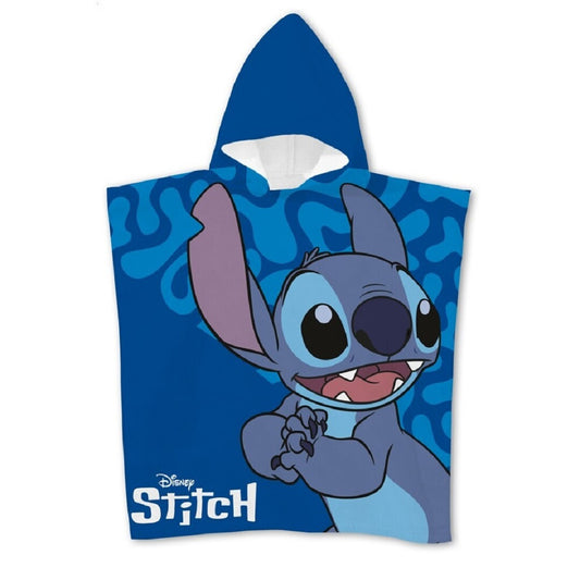 Lilo & Stitch Kinder Badeponcho mit Kapuze Strandponcho aus Polyester 55 x 110 cm