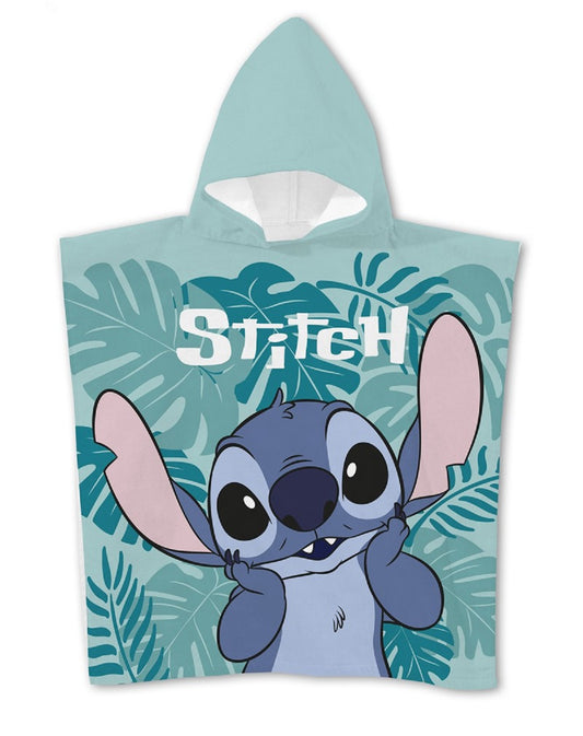 Lilo & Stitch Kinder Badeponcho mit Kapuze Strandponcho aus Polyester 55 x 110 cm