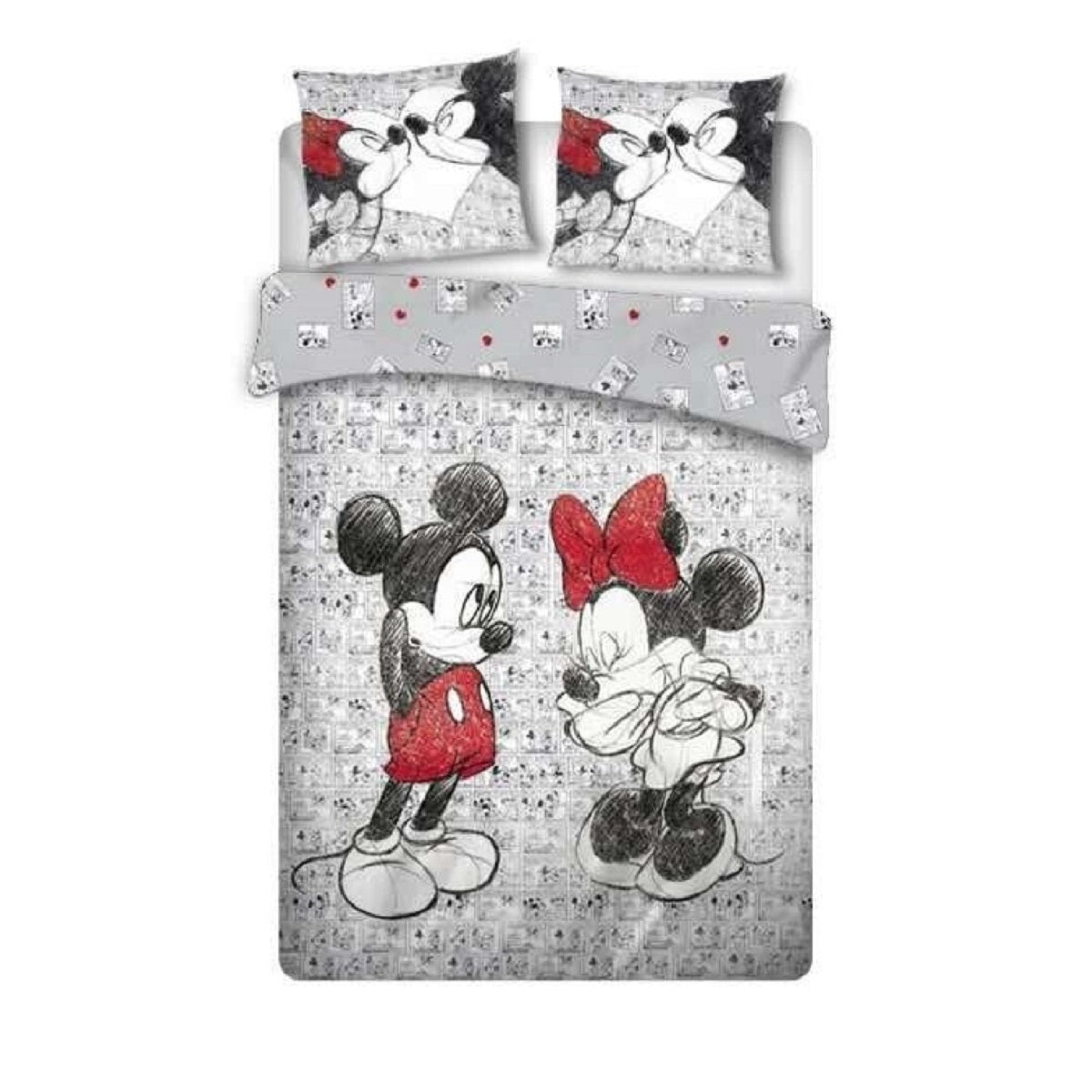 Disney Mickey Mouse Doppelbettwäsche Set – 1x Deckenbezug 240x220 cm & 2x Kissenbezüge 63x63 cm aus Mikrofaser