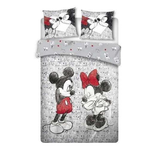 Disney Mickey Mouse Doppelbettwäsche Set – 1x Deckenbezug 240x220 cm & 2x Kissenbezüge 63x63 cm aus Mikrofaser