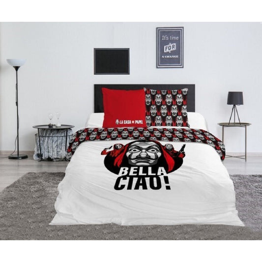 La Casa De Papel Doppelbettwäsche Set – 1x Deckenbezug 200x200 cm & 2x Kissenbezüge 65x65 cm aus Baumwolle
