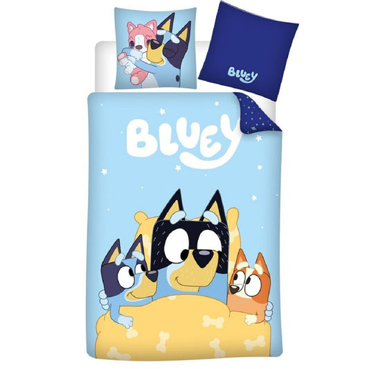Bluey Bettwäsche-Set – 1x Deckenbezug 140x200 & 1x Kissenbezug 65x65 cm für Kinder