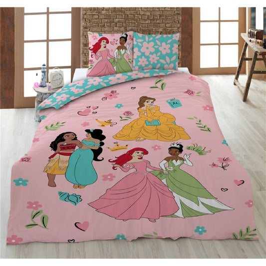 Disney Princess Bettwäsche-Set – 1x Deckenbezug 135x200 & 1x Kissenbezug 80x80 cm für Kinder
