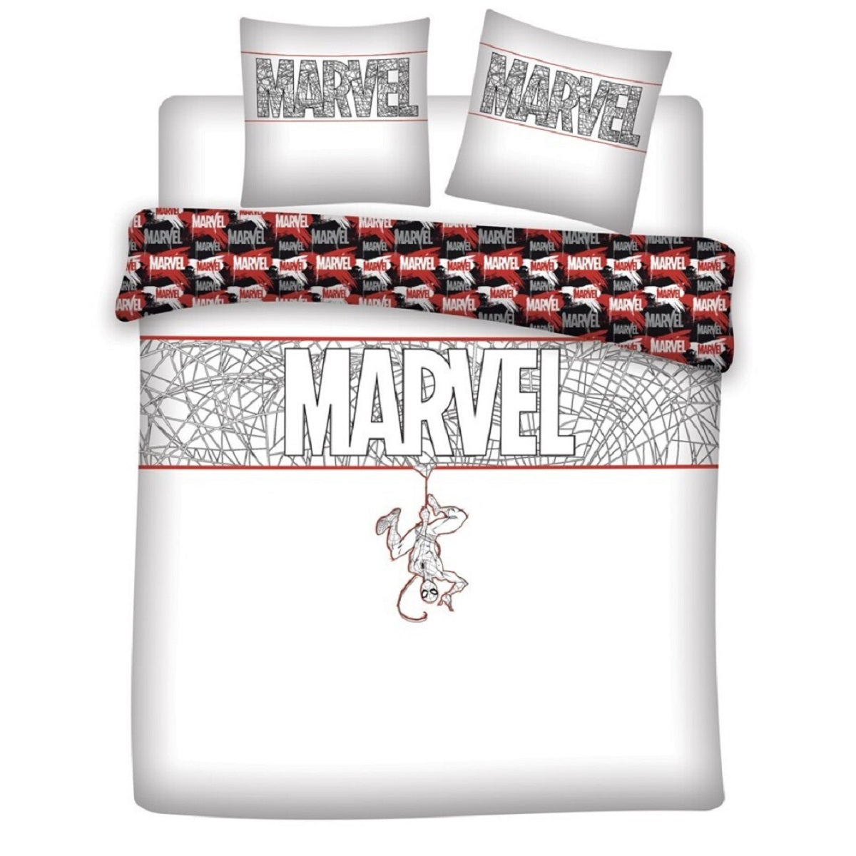 Marvel Doppelbettwäsche Set – 1x Deckenbezug 240x220 cm & 2x Kissenbezüge 65x65 cm