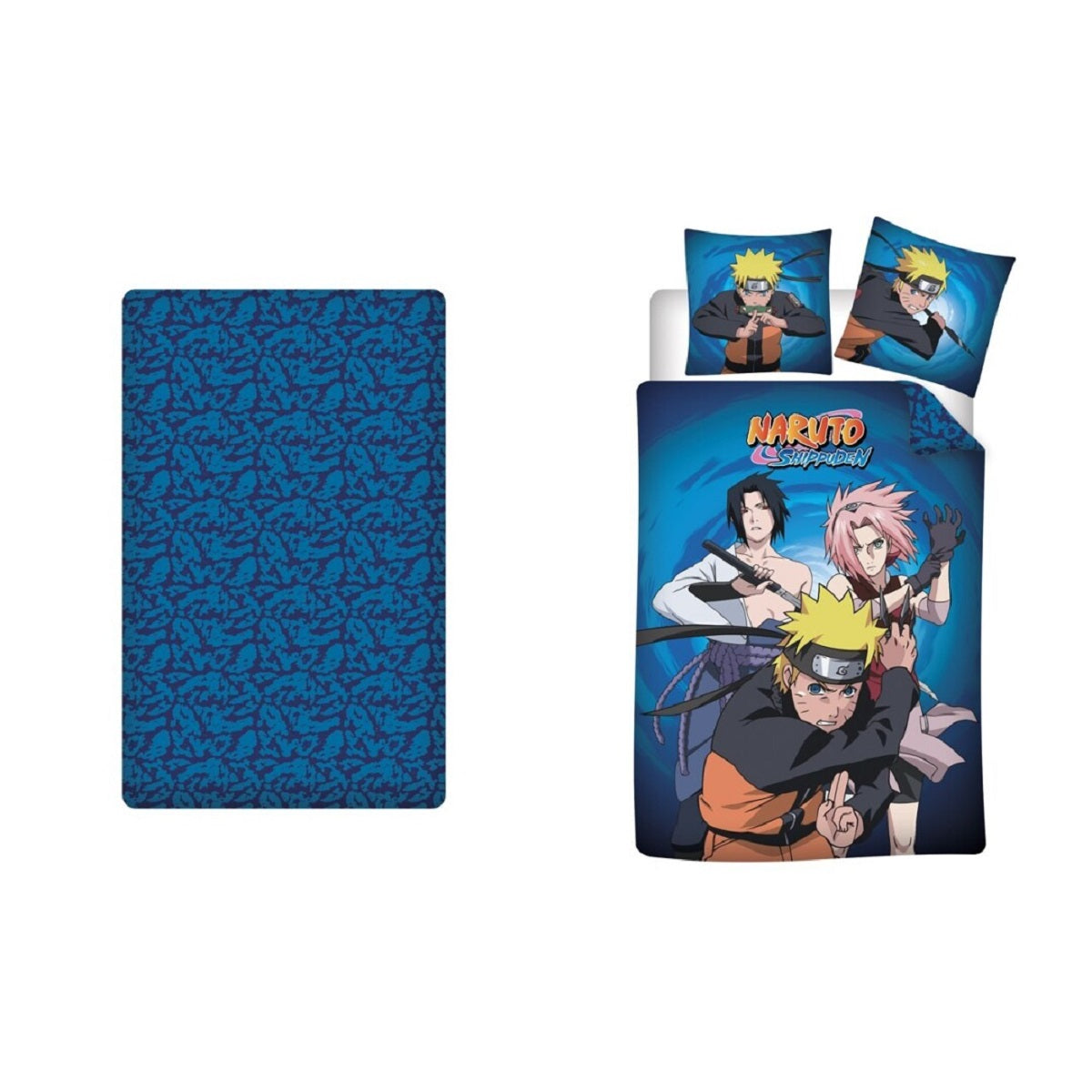 Naruto – Bettwäsche-Set mit 1x Bettbezug(140x200cm), 1x Kissenbezug(63x63cm) & 1x Spannbettlaken(90x200cm)