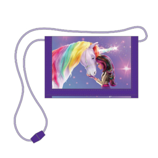 Unicorn Academy Kinder Geldbörse Brieftasche mit Disney Motiv aus Polyester