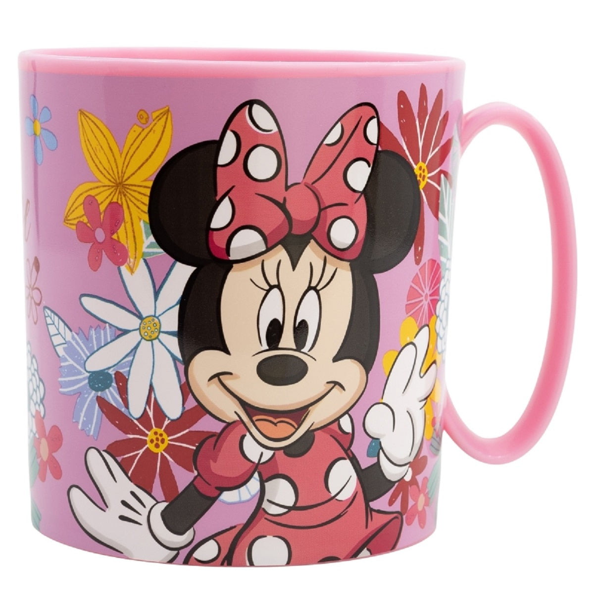 Disney Minnie Mouse Becher Mikrowellengeeigneter Kunststoffbecher 390 ml – Motivbecher für Kinder