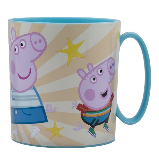 Peppa Pig Becher Mikrowellengeeigneter Kunststoffbecher 390 ml – Motivbecher für Kinder