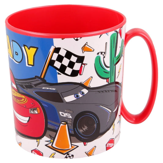 Disney Cars Becher Mikrowellengeeigneter Kunststoffbecher 390 ml – Motivbecher für Kinder