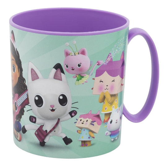 Gabby´s Dollhouse Becher Mikrowellengeeigneter Kunststoffbecher 390 ml – Motivbecher für Kinder