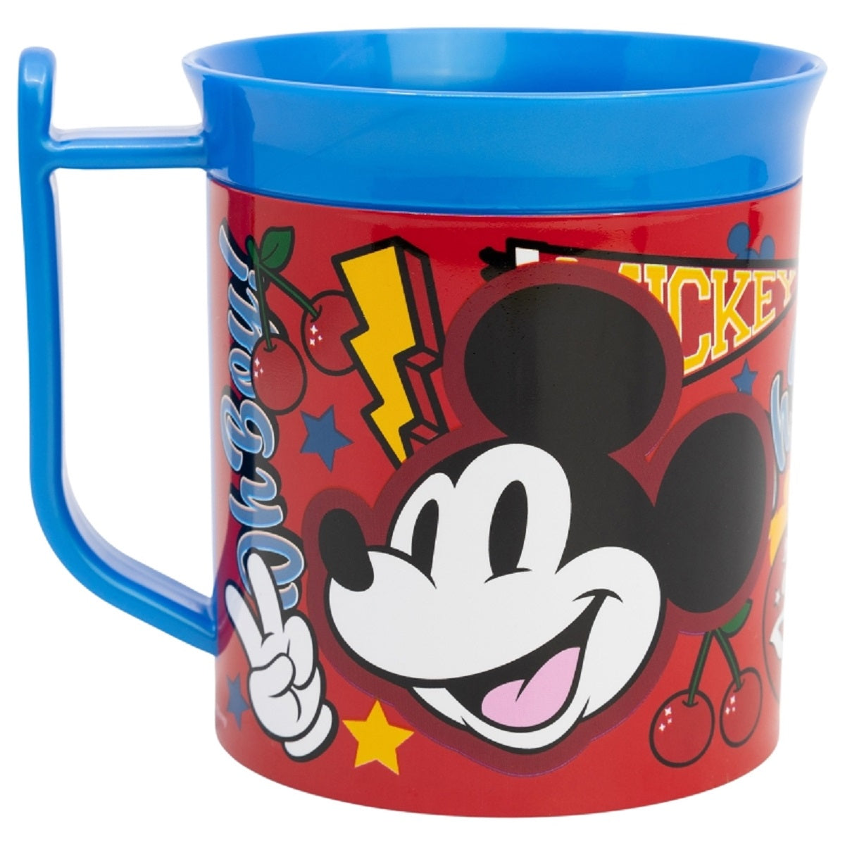 Disney Mickey Mouse Becher Mikrowellengeeigneter Kunststoffbecher 400 ml – Motivbecher für Kinder