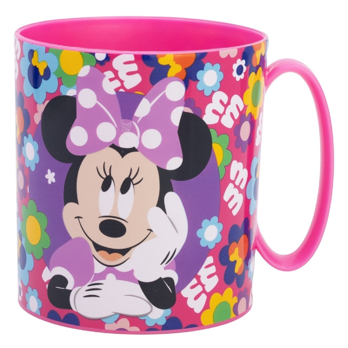 Disney Minnie Mouse Becher Mikrowellengeeigneter Kunststoffbecher 390 ml – Motivbecher für Kinder
