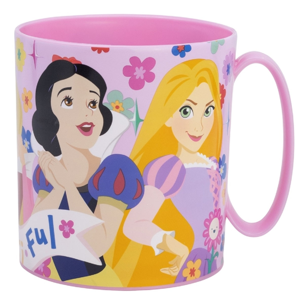 Disney Princess Becher Mikrowellengeeigneter Kunststoffbecher 390 ml – Motivbecher für Kinder
