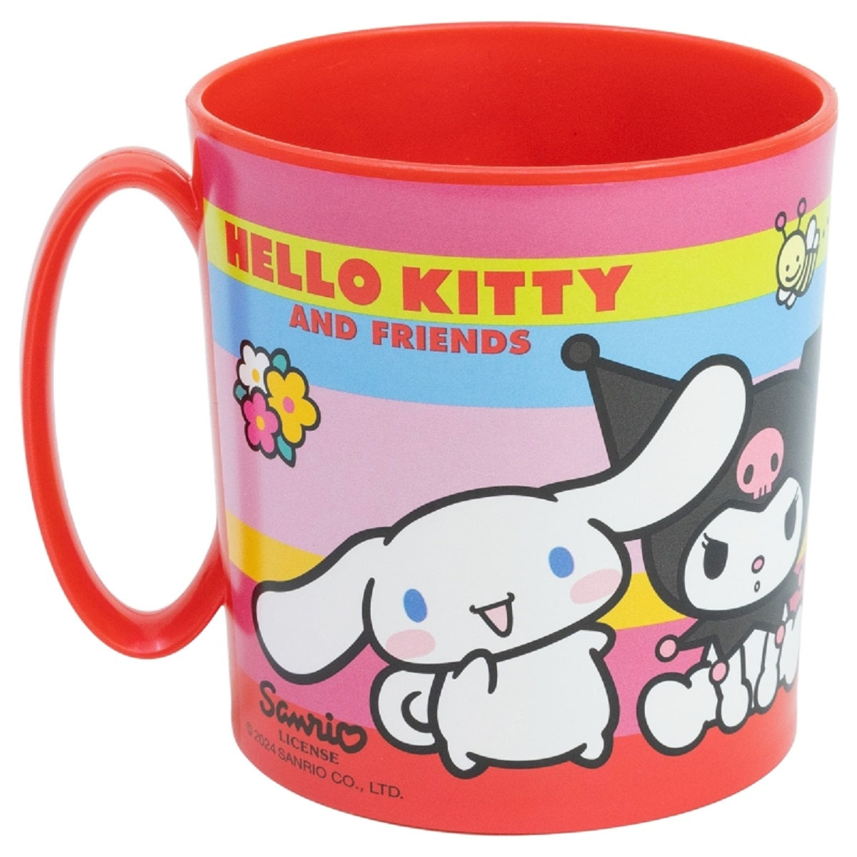 Hello Kitty Becher Mikrowellengeeigneter Kunststoffbecher 390 ml – Motivbecher für Kinder