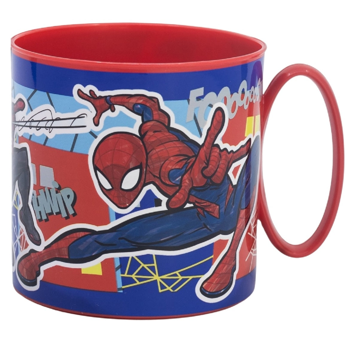 Spiderman Becher Mikrowellengeeigneter Kunststoffbecher 390 ml – Motivbecher für Kinder