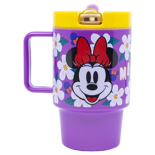 Disney Minnie Mouse Becher Mikrowellengeeigneter Kunststoffbecher 530  ml mit Schraubdeckel – Motivbecher für Kinder