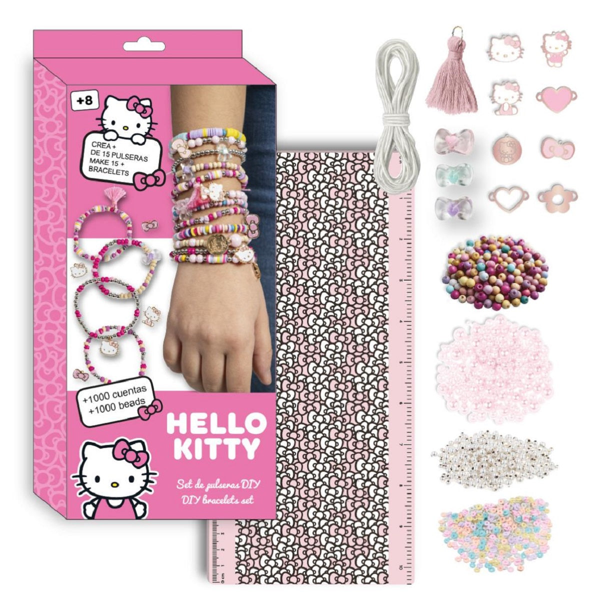 Hello Kitty DIY Schmuck-Bastelset für Kinder mit Armbändern und Perlen