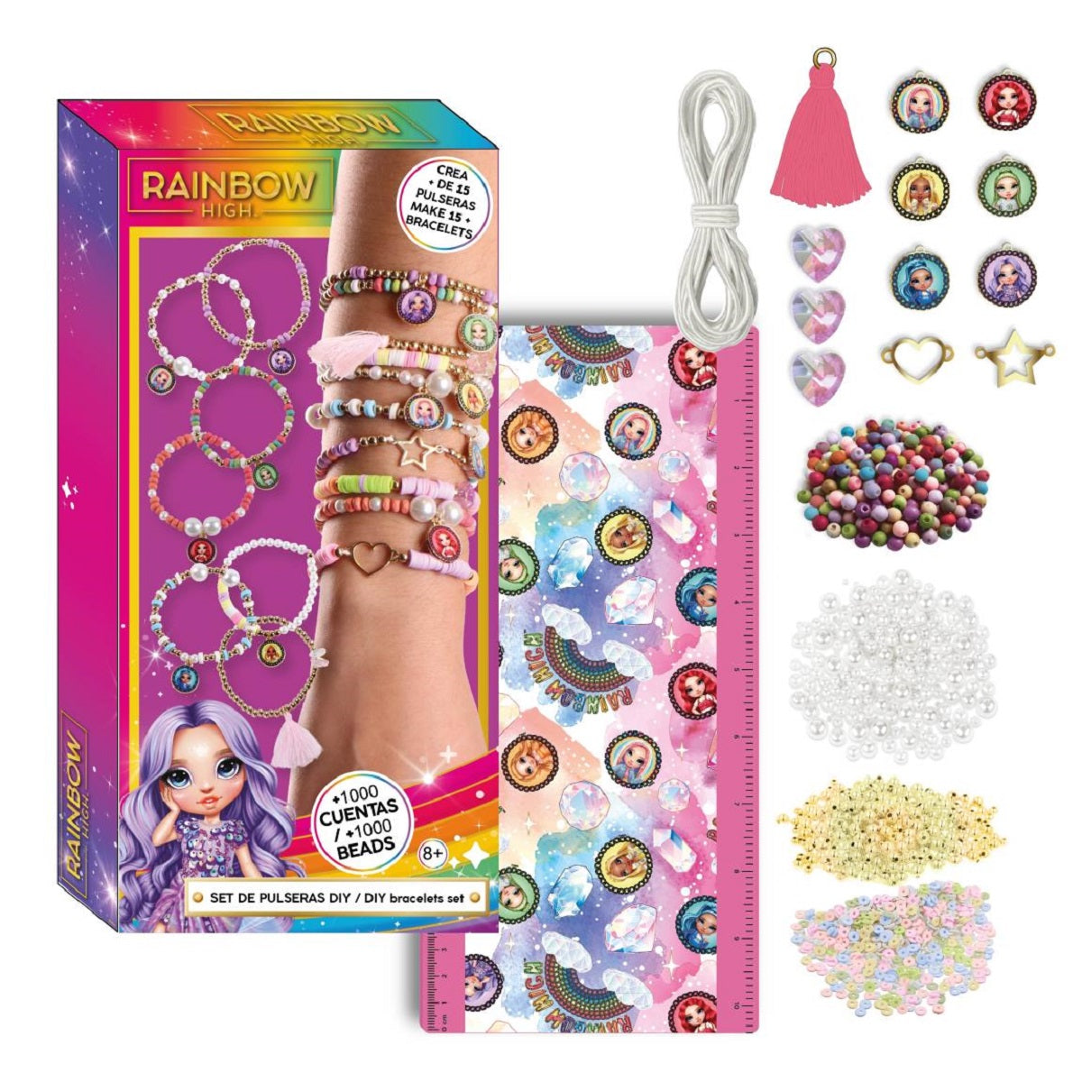 Rainbow High DIY Schmuck-Bastelset für Kinder mit Armbändern und Perlen